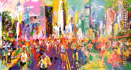 New York Marathon painting - Leroy Neiman New York Marathon art painting
